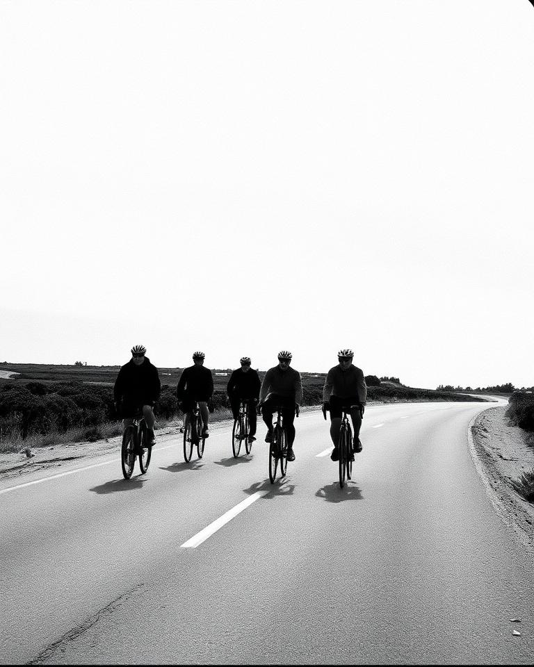 Rider on open road at dusk